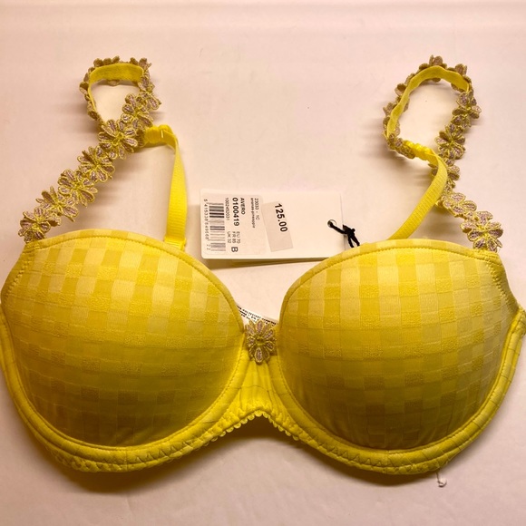 (NWT) MARIE JO sz 32B Avero padded balcony bra in pineapple (bright yellow) - Picture 5 of 8